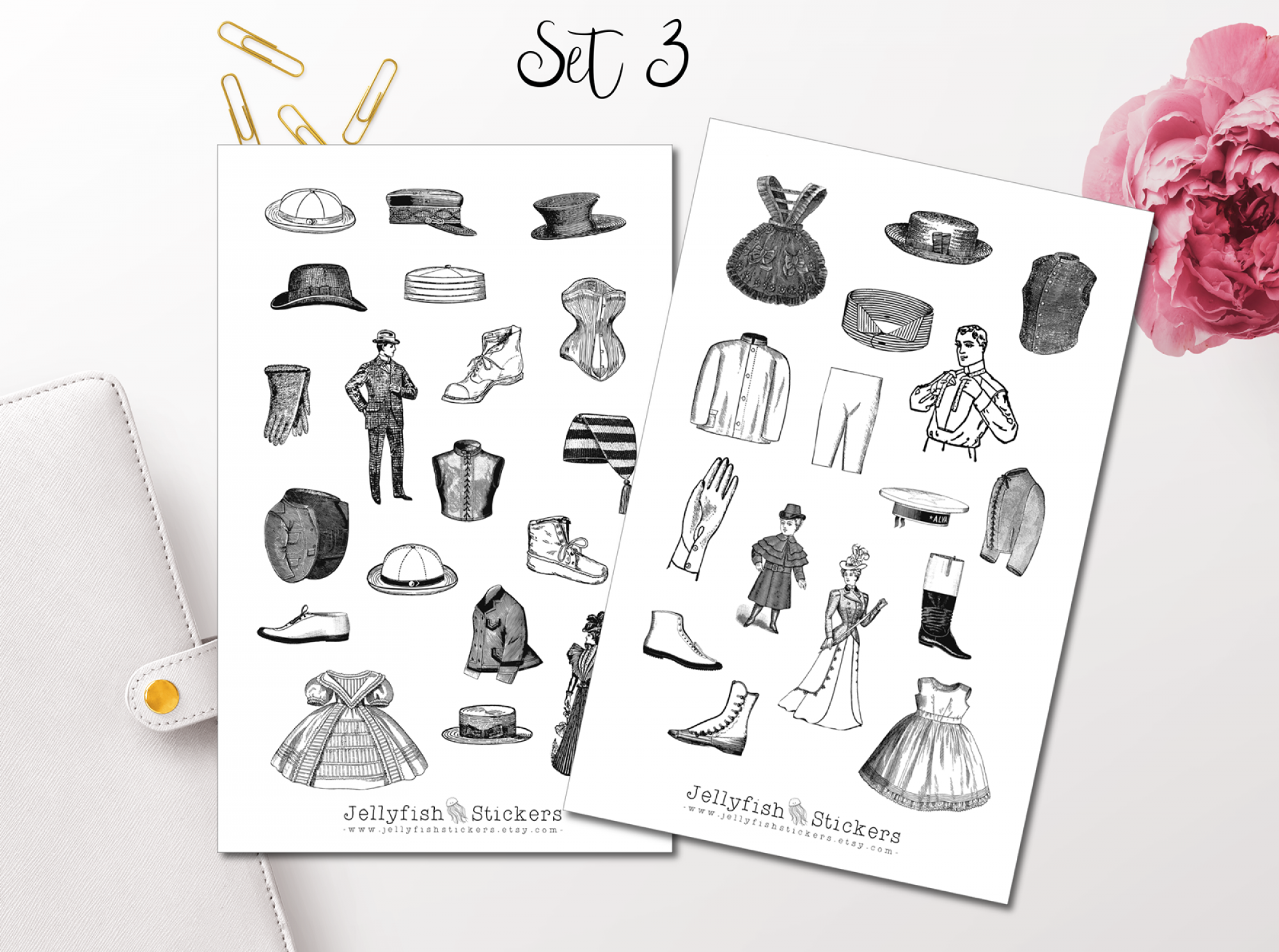 Vintage Fashion Sticker Set